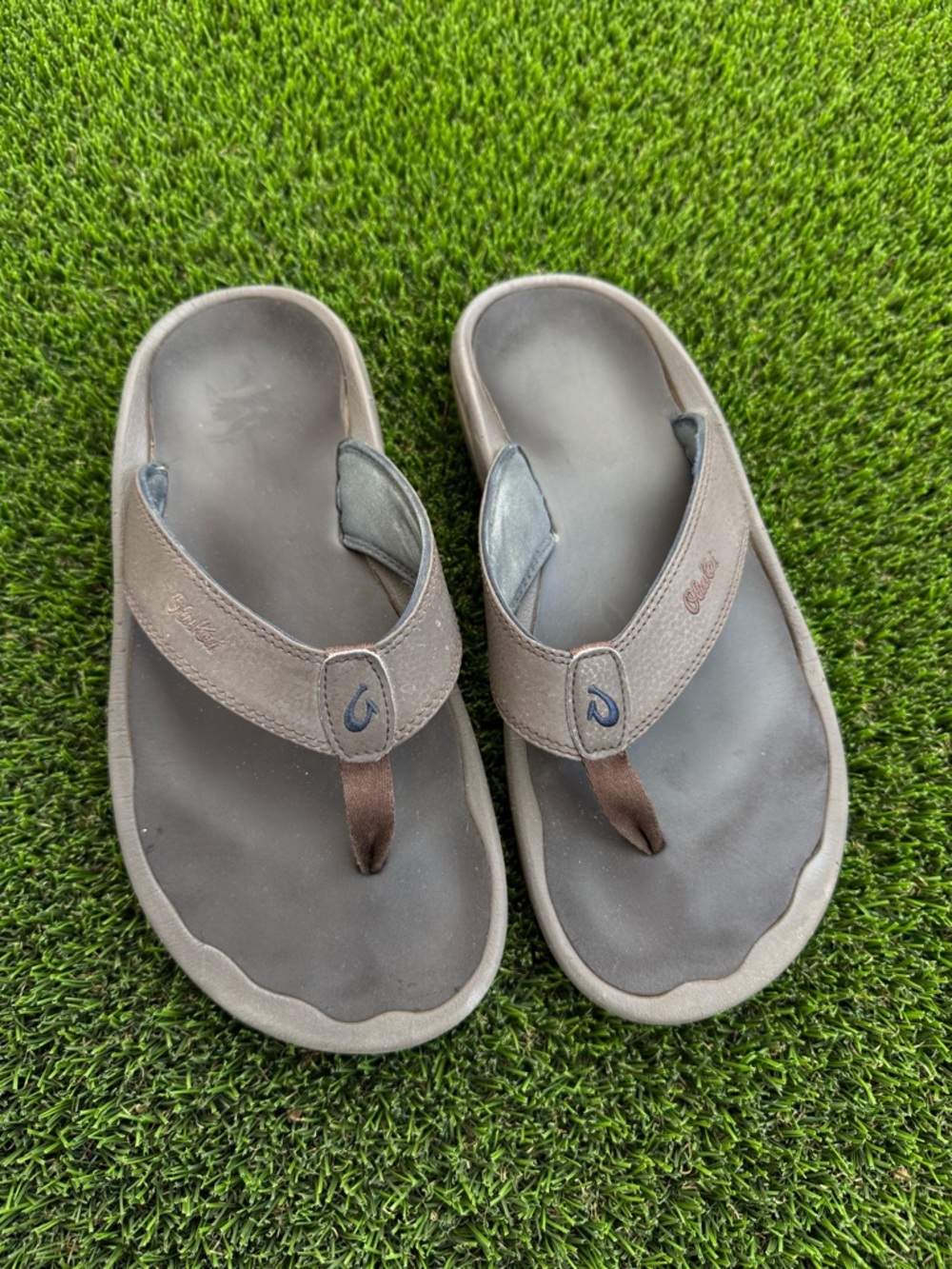 Olukai Men’s Ohana Gray Flip-Flops - Comfortable Casual Sandals